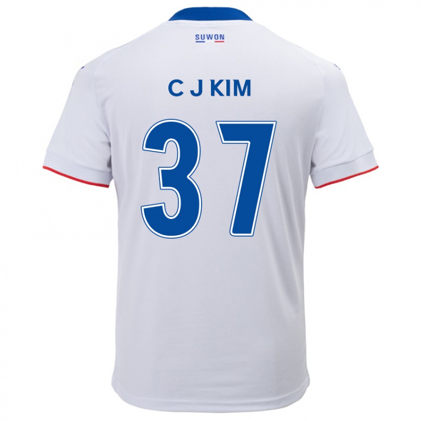 Niño Camiseta Joo-Chan Kim #37 Blanco Azul 2ª Equipación 2024/25 La Camisa