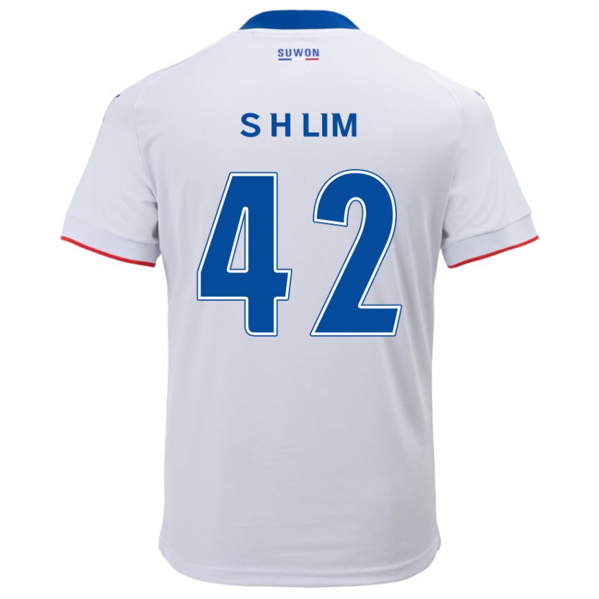 Niño Camiseta Hyun-Sub Lim #42 Blanco Azul 2ª Equipación 2024/25 La Camisa