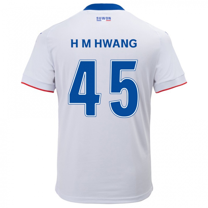 Niño Camiseta Myung-Hyun Hwang #45 Blanco Azul 2ª Equipación 2024/25 La Camisa