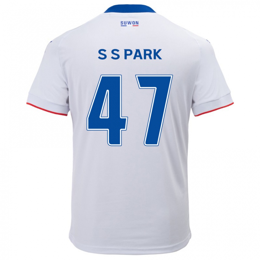 Niño Camiseta Seung-Soo Park #47 Blanco Azul 2ª Equipación 2024/25 La Camisa