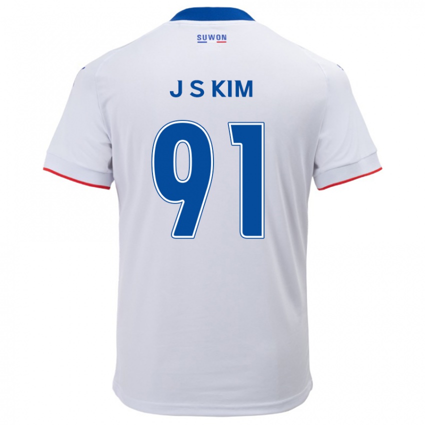 Niño Camiseta Seong-Ju Kim #91 Blanco Azul 2ª Equipación 2024/25 La Camisa