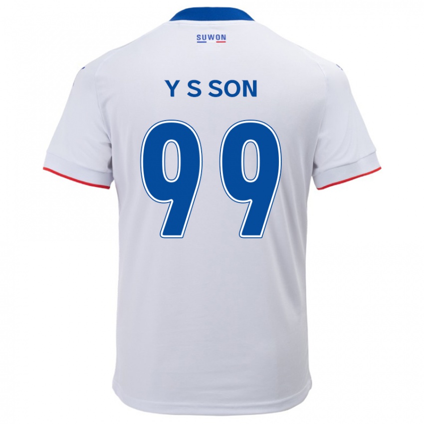 Niño Camiseta Suk-Yong Son #99 Blanco Azul 2ª Equipación 2024/25 La Camisa