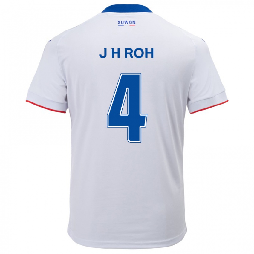 Niño Camiseta Hyun-Jun Roh #4 Blanco Azul 2ª Equipación 2024/25 La Camisa