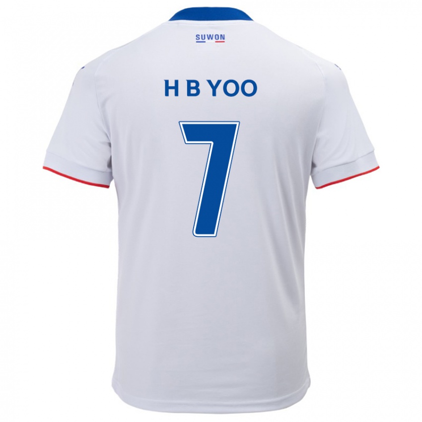 Niño Camiseta Byung-Heon Yoo #7 Blanco Azul 2ª Equipación 2024/25 La Camisa