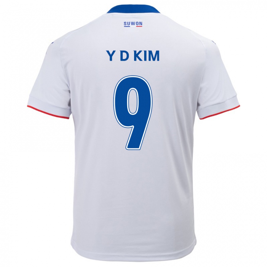 Niño Camiseta Dong-Yeon Kim #9 Blanco Azul 2ª Equipación 2024/25 La Camisa