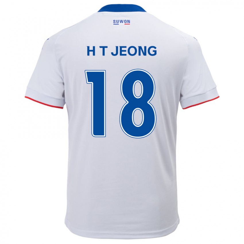 Niño Camiseta Tae-Hwan Jeong #18 Blanco Azul 2ª Equipación 2024/25 La Camisa