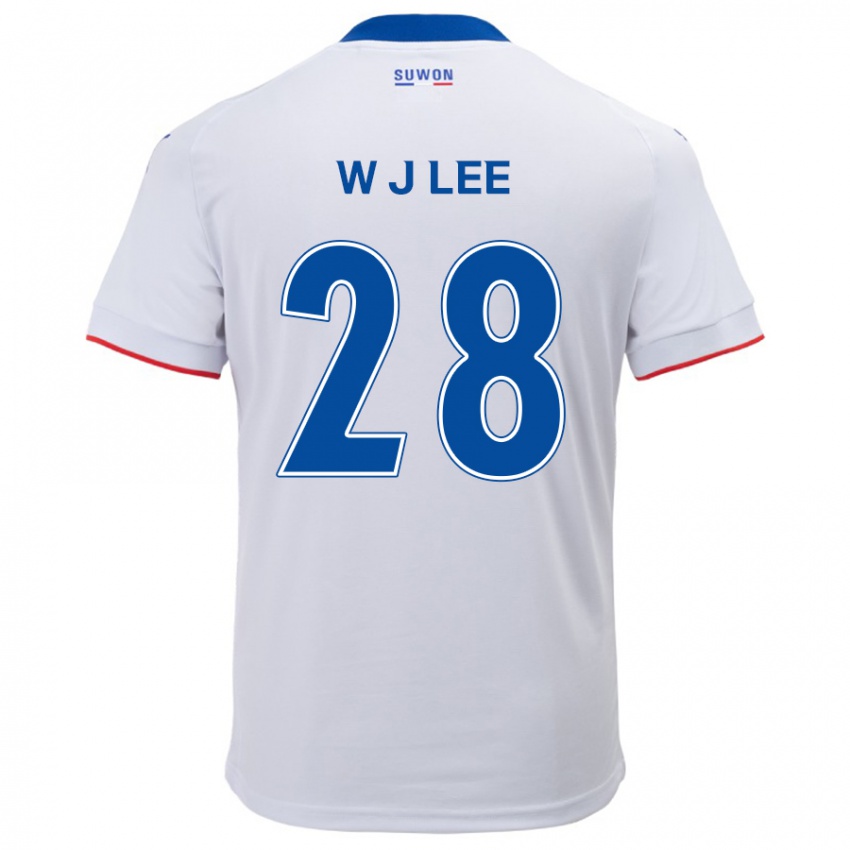 Niño Camiseta Jun-Woo Lee #28 Blanco Azul 2ª Equipación 2024/25 La Camisa