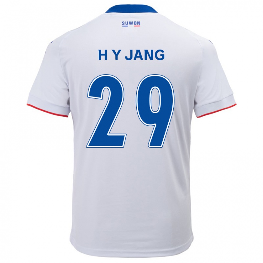 Niño Camiseta Yo-Han Jang #29 Blanco Azul 2ª Equipación 2024/25 La Camisa