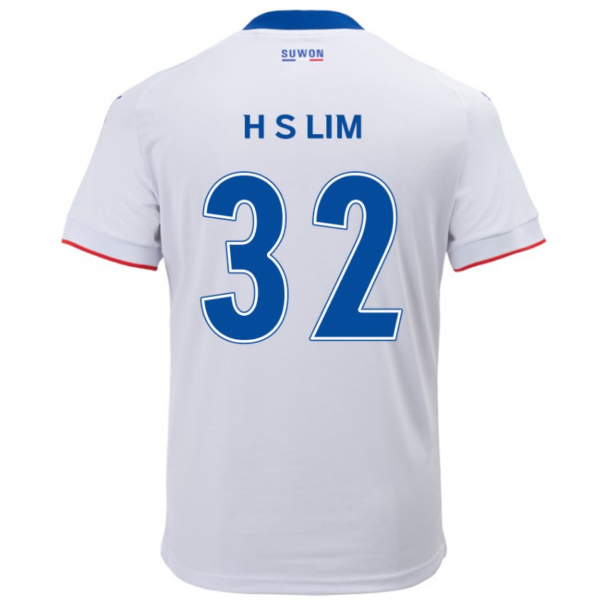 Niño Camiseta Seong-Hyeon Lim #32 Blanco Azul 2ª Equipación 2024/25 La Camisa