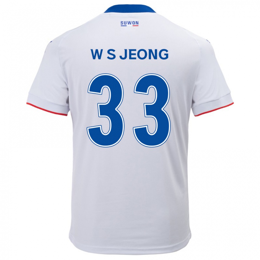 Niño Camiseta Seo-Woo Jeong #33 Blanco Azul 2ª Equipación 2024/25 La Camisa