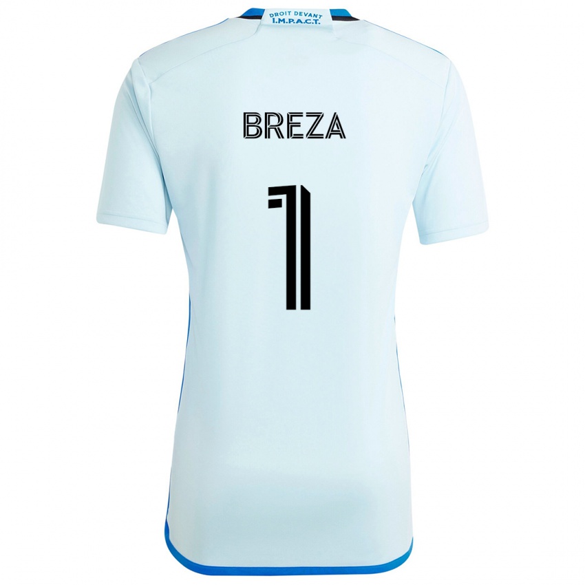 Niño Camiseta Sebastian Breza #1 Azul Hielo 2ª Equipación 2024/25 La Camisa