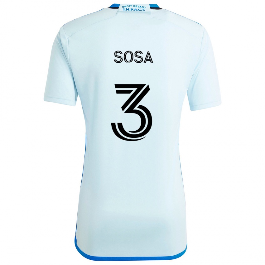 Niño Camiseta Joaquín Sosa #3 Azul Hielo 2ª Equipación 2024/25 La Camisa