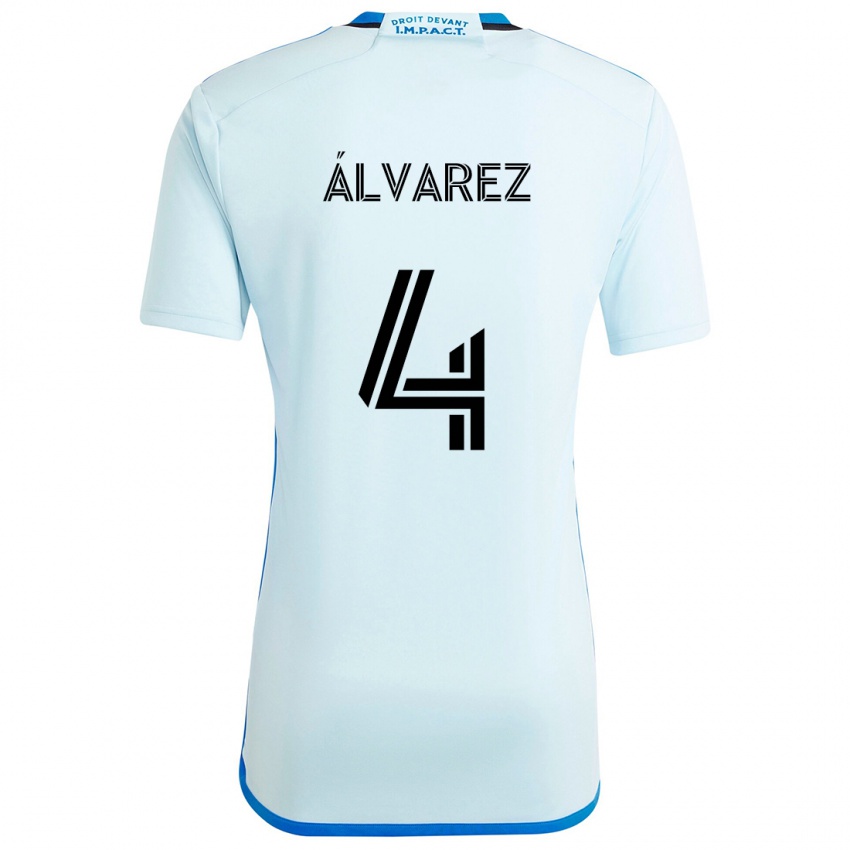 Niño Camiseta Fernando Álvarez #4 Azul Hielo 2ª Equipación 2024/25 La Camisa