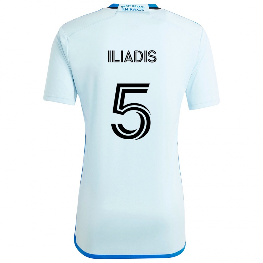 Niño Camiseta Ilias Iliadis #5 Azul Hielo 2ª Equipación 2024/25 La Camisa