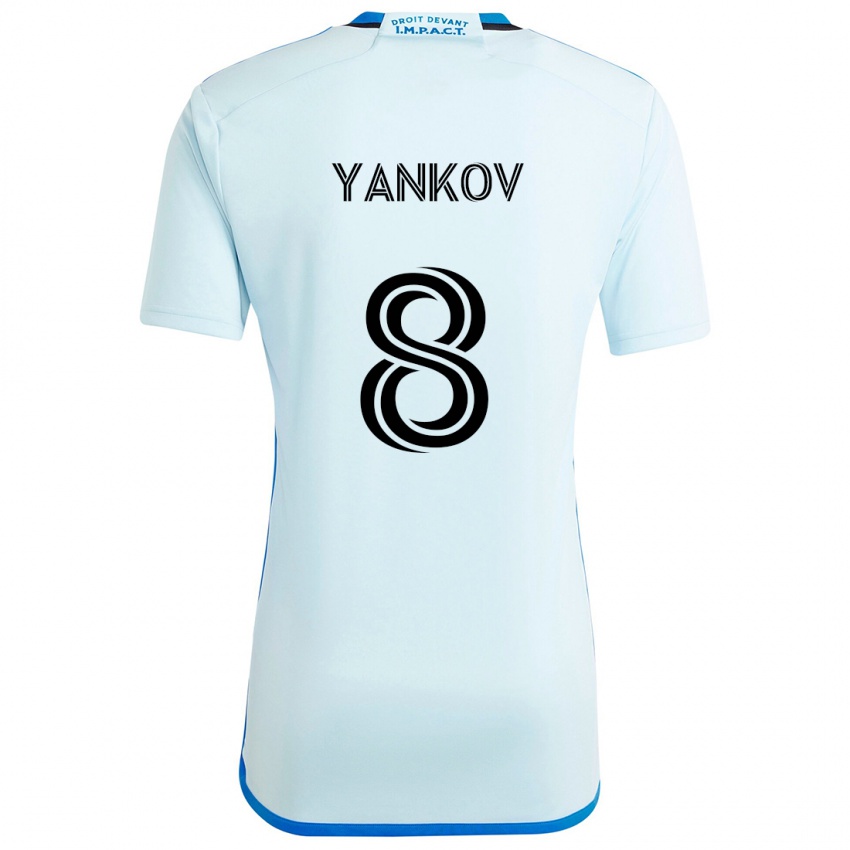 Niño Camiseta Dominik Yankov #8 Azul Hielo 2ª Equipación 2024/25 La Camisa