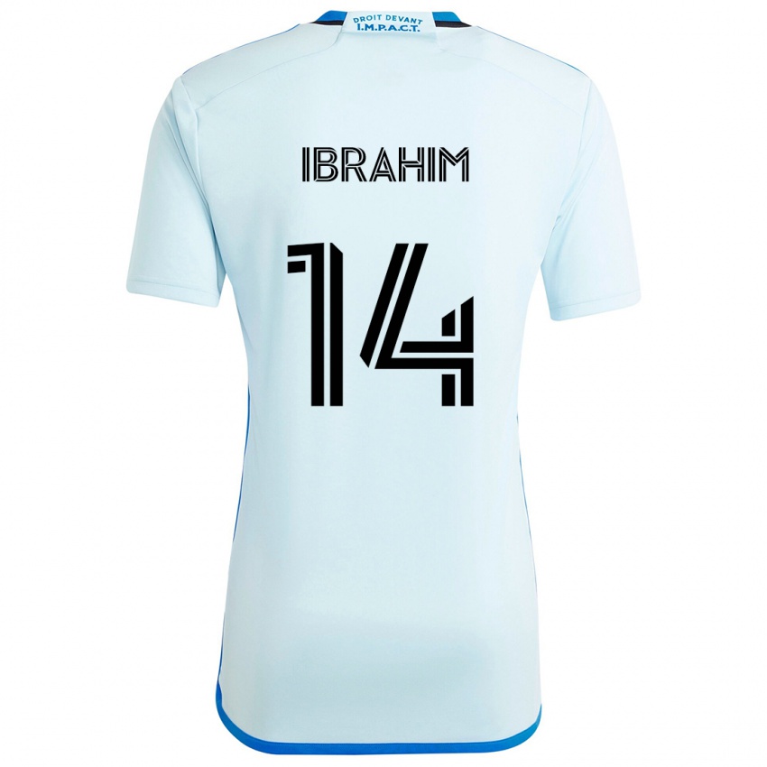 Niño Camiseta Sunusi Ibrahim #14 Azul Hielo 2ª Equipación 2024/25 La Camisa