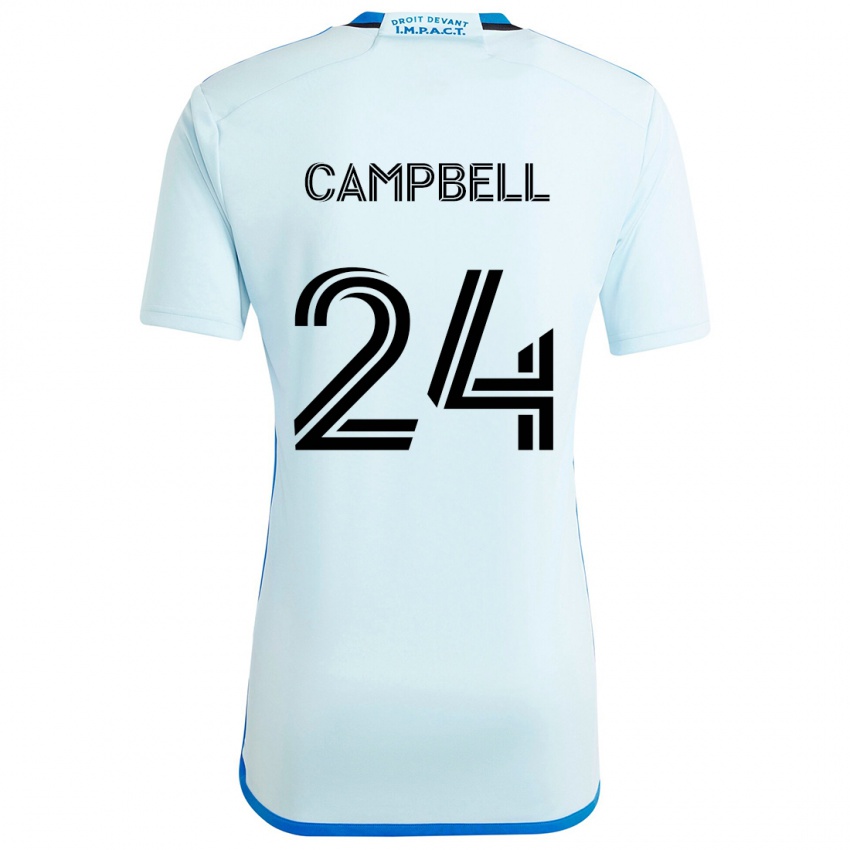 Niño Camiseta George Campbell #24 Azul Hielo 2ª Equipación 2024/25 La Camisa