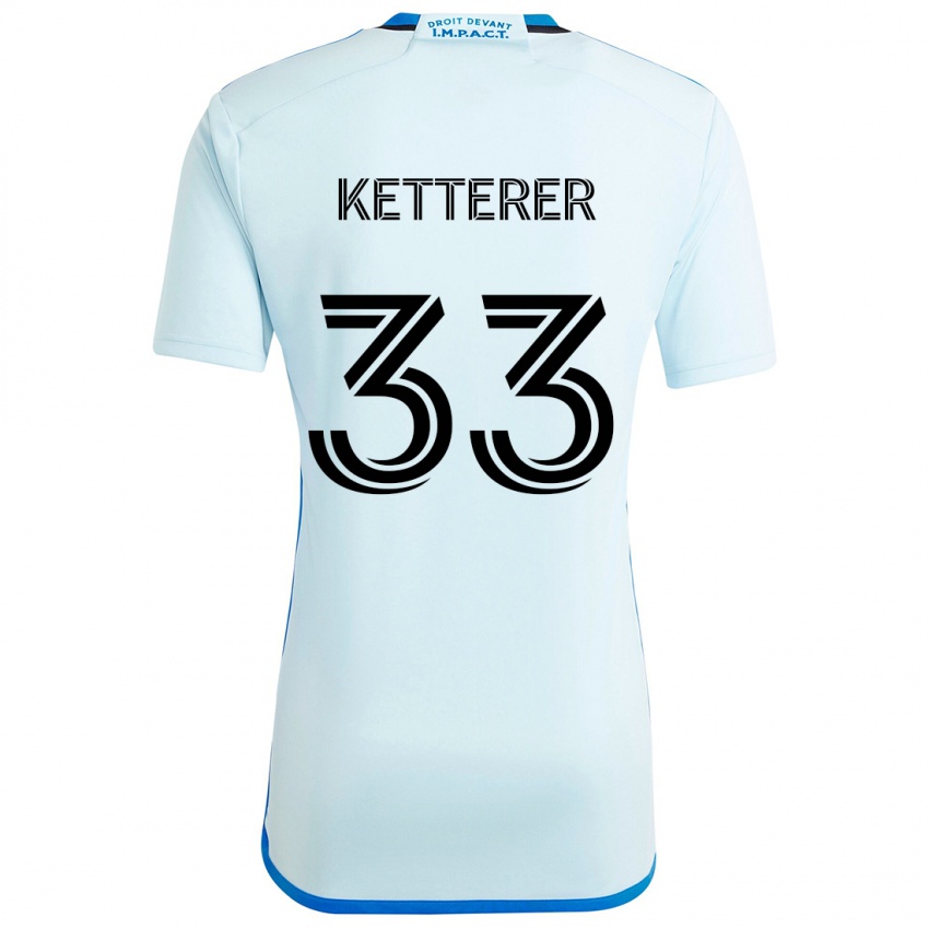 Niño Camiseta Logan Ketterer #33 Azul Hielo 2ª Equipación 2024/25 La Camisa