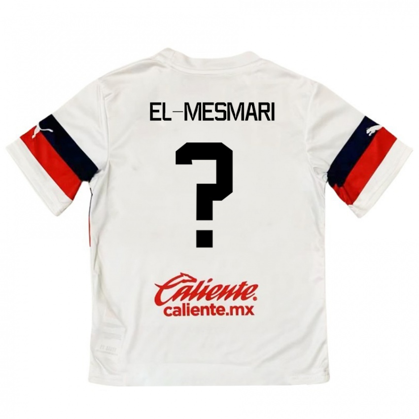 Niño Camiseta Bruce El-Mesmari #0 Blanco Rojo 2ª Equipación 2024/25 La Camisa