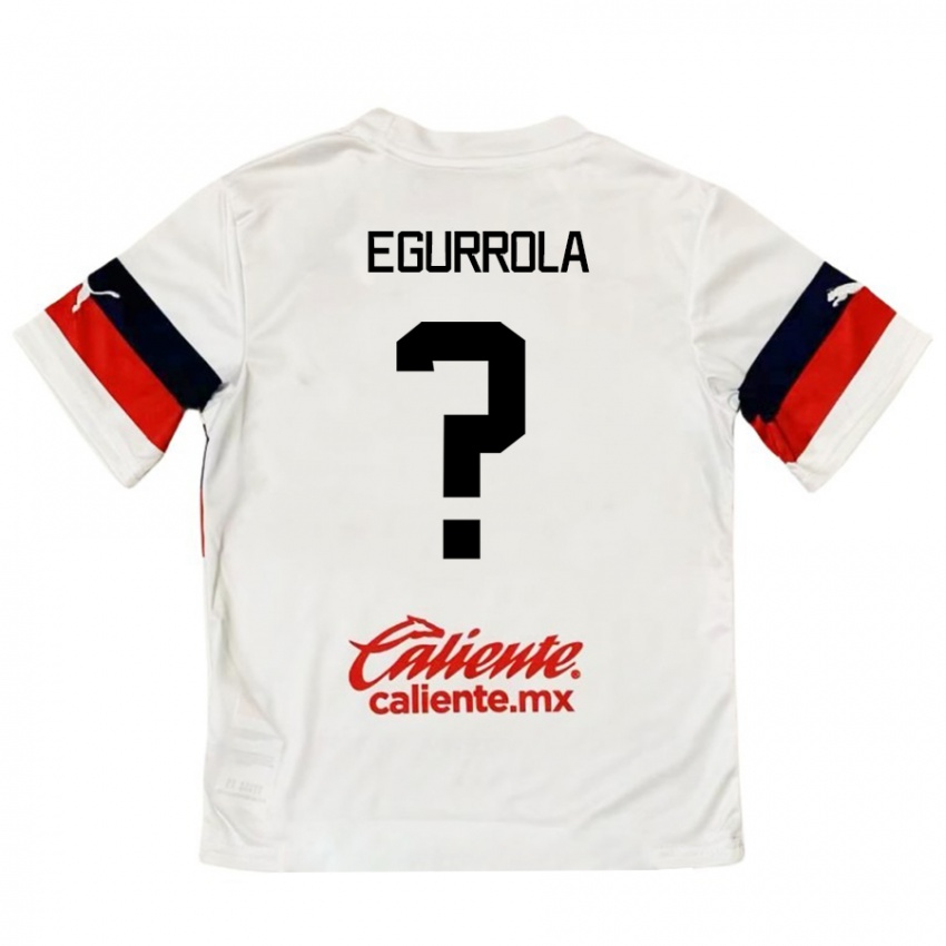 Niño Camiseta Luis Egurrola #0 Blanco Rojo 2ª Equipación 2024/25 La Camisa