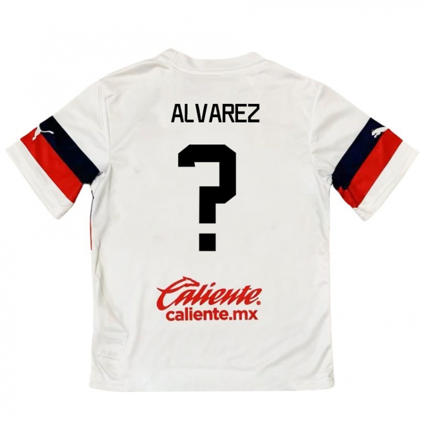 Niño Camiseta Sergio Álvarez #0 Blanco Rojo 2ª Equipación 2024/25 La Camisa