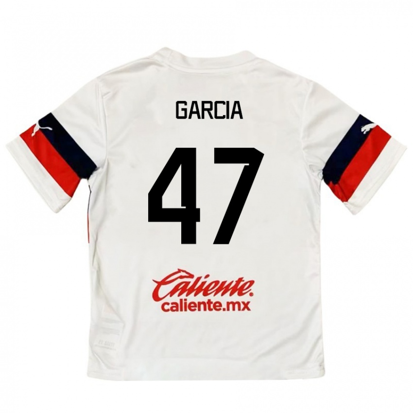 Niño Camiseta Gael García #47 Blanco Rojo 2ª Equipación 2024/25 La Camisa