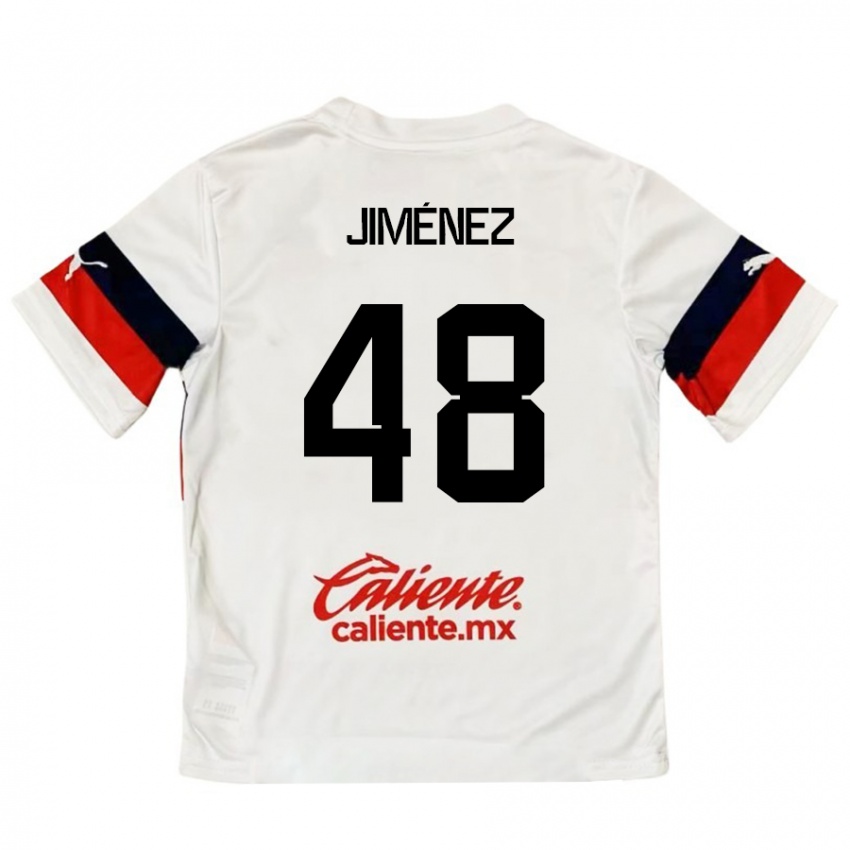 Niño Camiseta Leonardo Jiménez #48 Blanco Rojo 2ª Equipación 2024/25 La Camisa