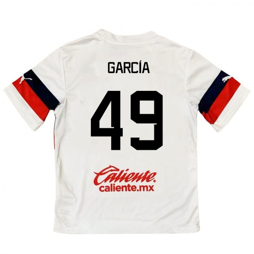 Niño Camiseta Gilberto García #49 Blanco Rojo 2ª Equipación 2024/25 La Camisa