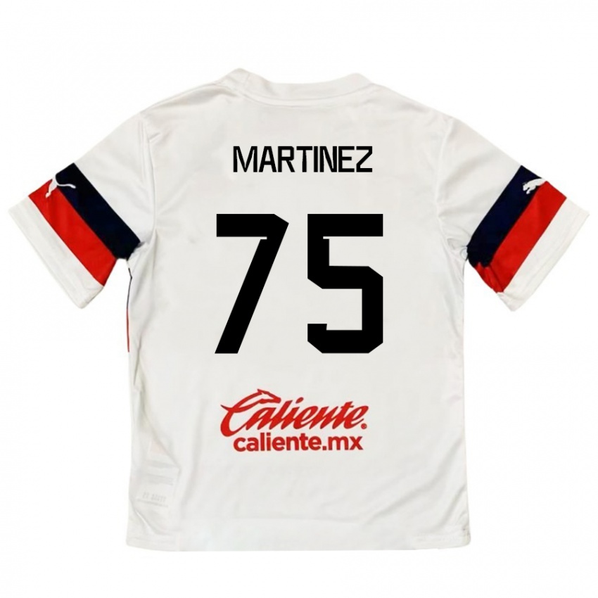 Niño Camiseta Isaac Martínez #75 Blanco Rojo 2ª Equipación 2024/25 La Camisa