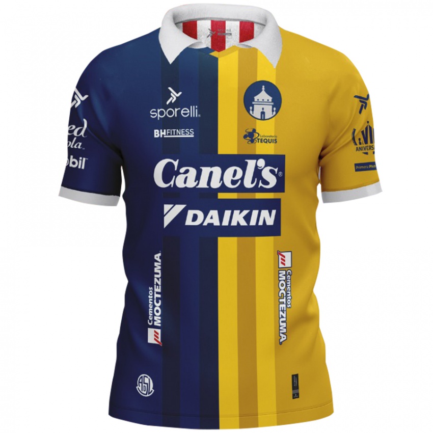 Niño Camiseta Javier Güemez #16 Azul Amarillo 2ª Equipación 2024/25 La Camisa