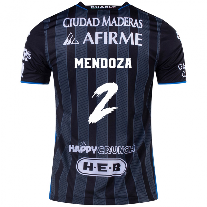 Niño Camiseta Omar Mendoza #2 Blanco Negro 2ª Equipación 2024/25 La Camisa