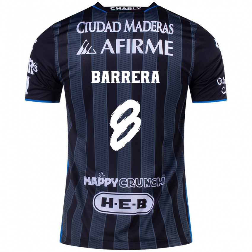 Niño Camiseta Pablo Barrera #8 Blanco Negro 2ª Equipación 2024/25 La Camisa