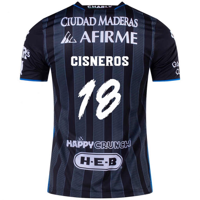 Niño Camiseta Ronaldo Cisneros #18 Blanco Negro 2ª Equipación 2024/25 La Camisa