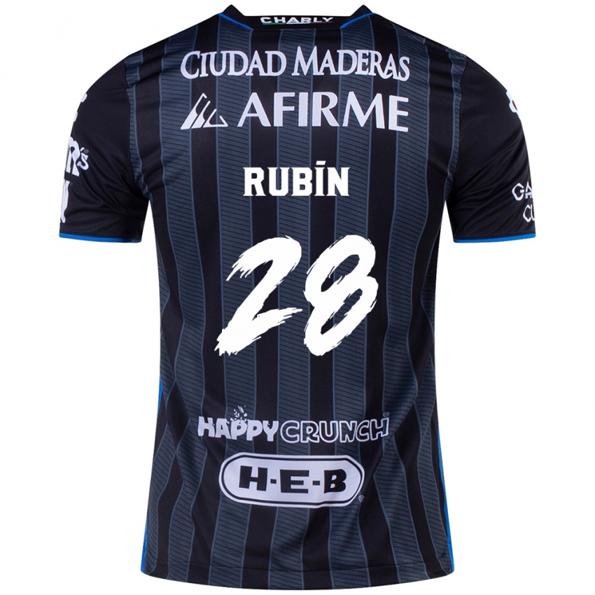 Niño Camiseta Rubio Rubín #28 Blanco Negro 2ª Equipación 2024/25 La Camisa