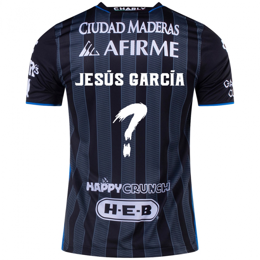 Niño Camiseta Jesús García #0 Blanco Negro 2ª Equipación 2024/25 La Camisa