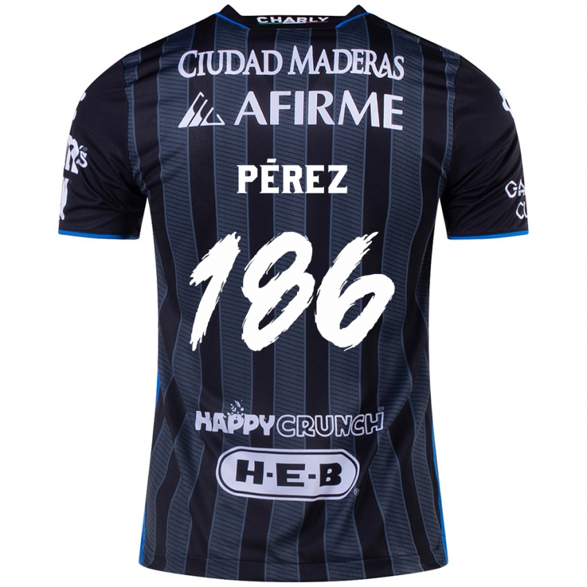 Niño Camiseta José Pérez #186 Blanco Negro 2ª Equipación 2024/25 La Camisa