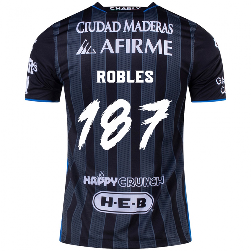 Niño Camiseta Juan Robles #187 Blanco Negro 2ª Equipación 2024/25 La Camisa