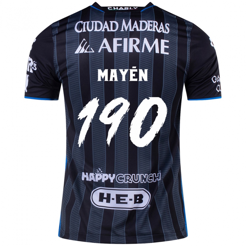 Niño Camiseta Eduardo Mayén #190 Blanco Negro 2ª Equipación 2024/25 La Camisa