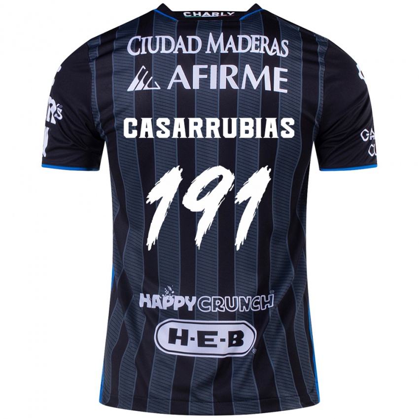 Niño Camiseta Aaron Casarrubias #191 Blanco Negro 2ª Equipación 2024/25 La Camisa