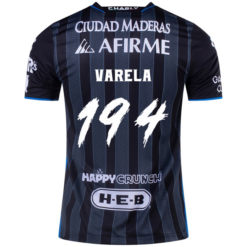 Niño Camiseta José Varela #194 Blanco Negro 2ª Equipación 2024/25 La Camisa