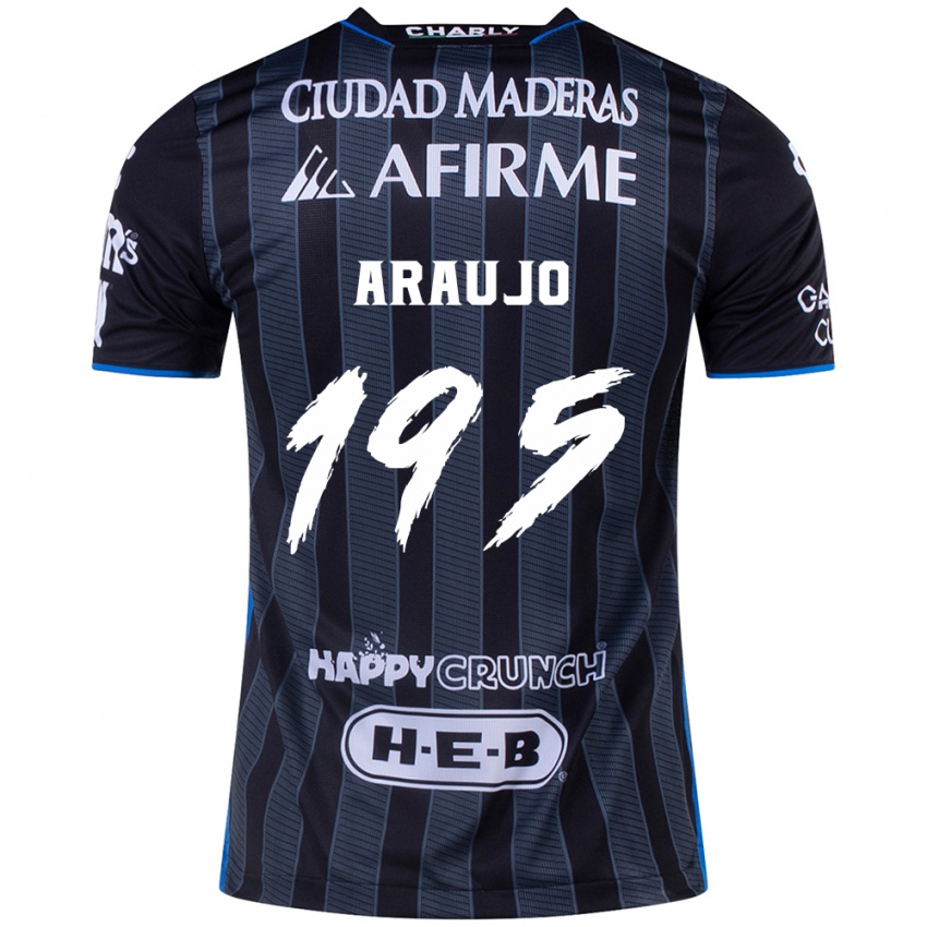 Niño Camiseta Diego Araujo #195 Blanco Negro 2ª Equipación 2024/25 La Camisa