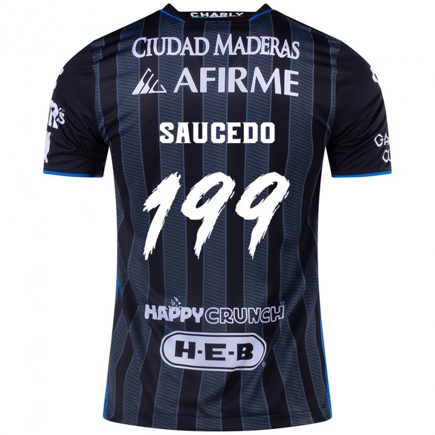 Niño Camiseta Christian Saucedo #199 Blanco Negro 2ª Equipación 2024/25 La Camisa