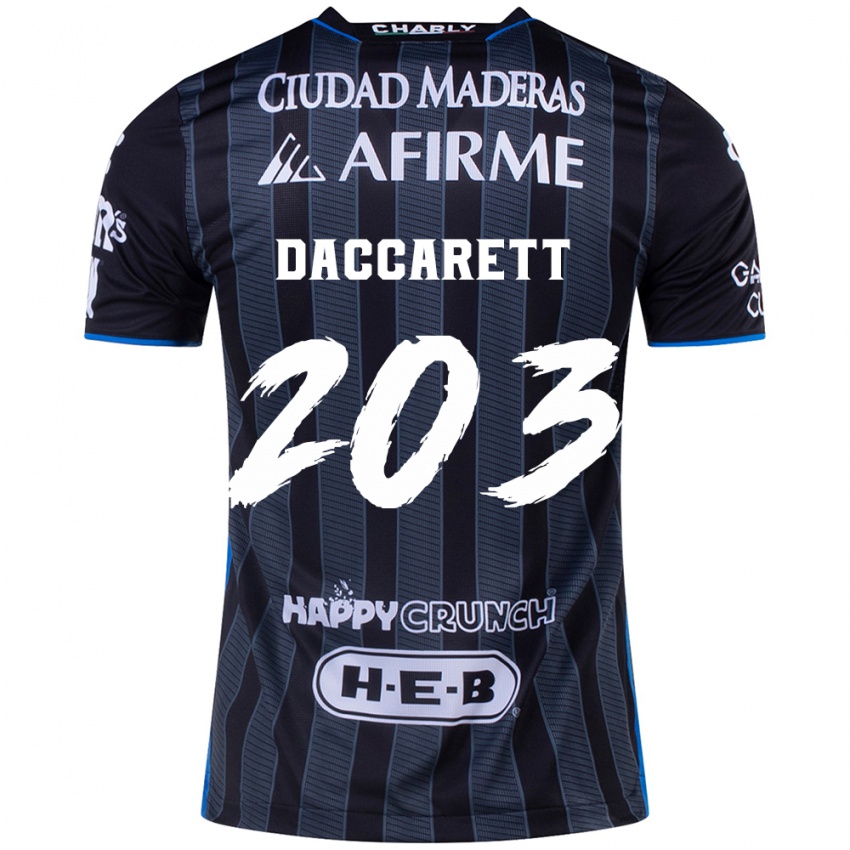 Niño Camiseta Juan Daccarett #203 Blanco Negro 2ª Equipación 2024/25 La Camisa