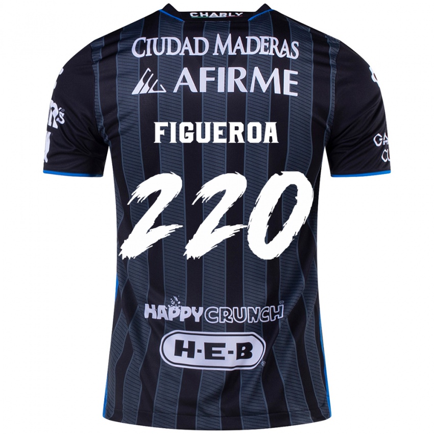 Niño Camiseta Christopher Figueroa #220 Blanco Negro 2ª Equipación 2024/25 La Camisa