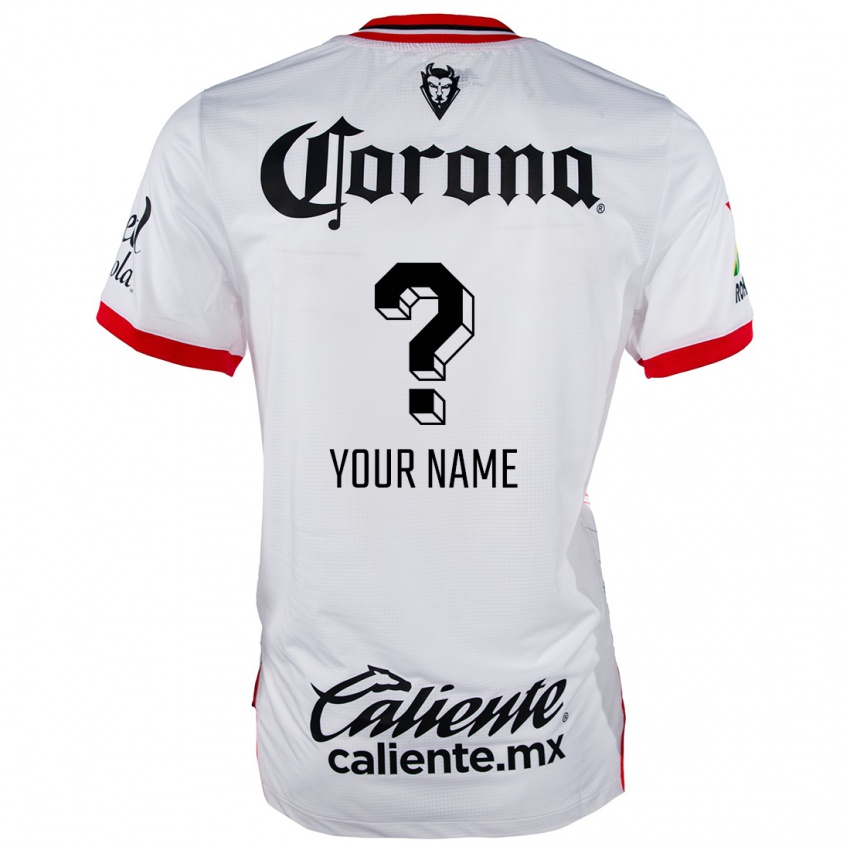 Niño Camiseta Su Nombre #0 Blanco Rojo 2ª Equipación 2024/25 La Camisa