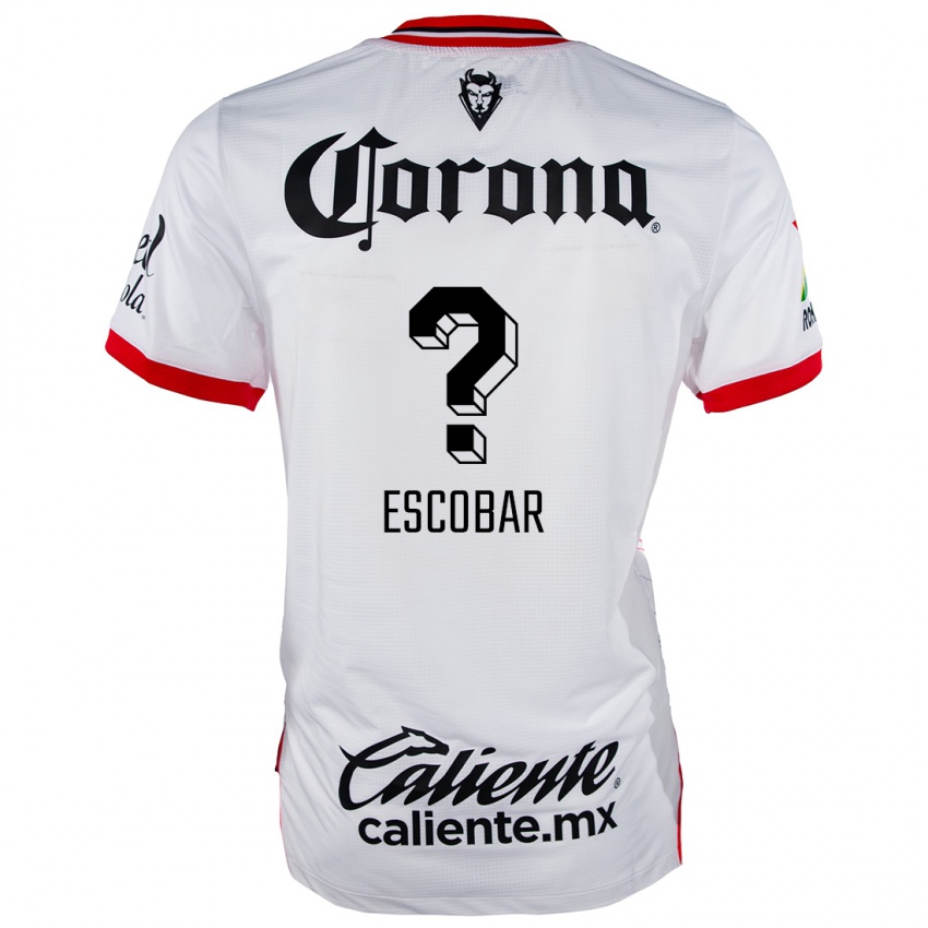 Niño Camiseta Juan Escobar #0 Blanco Rojo 2ª Equipación 2024/25 La Camisa