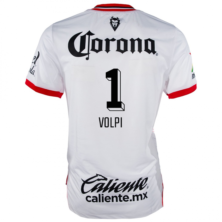 Niño Camiseta Tiago Volpi #1 Blanco Rojo 2ª Equipación 2024/25 La Camisa