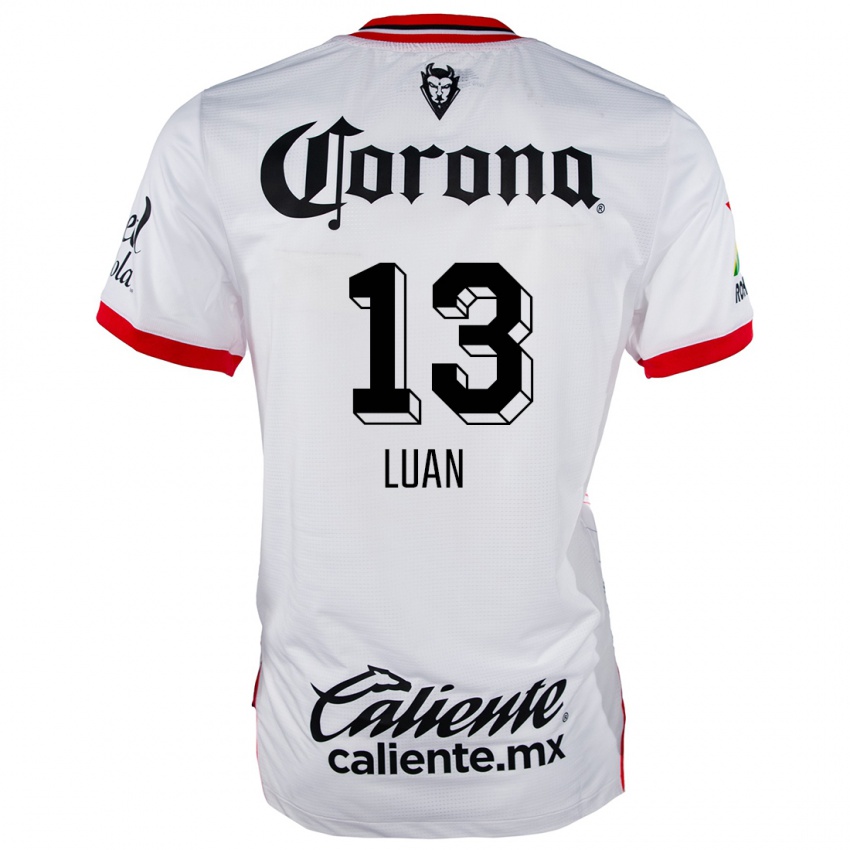 Niño Camiseta Luan #13 Blanco Rojo 2ª Equipación 2024/25 La Camisa