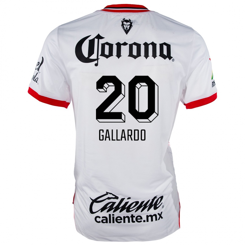 Niño Camiseta Jesús Gallardo #20 Blanco Rojo 2ª Equipación 2024/25 La Camisa