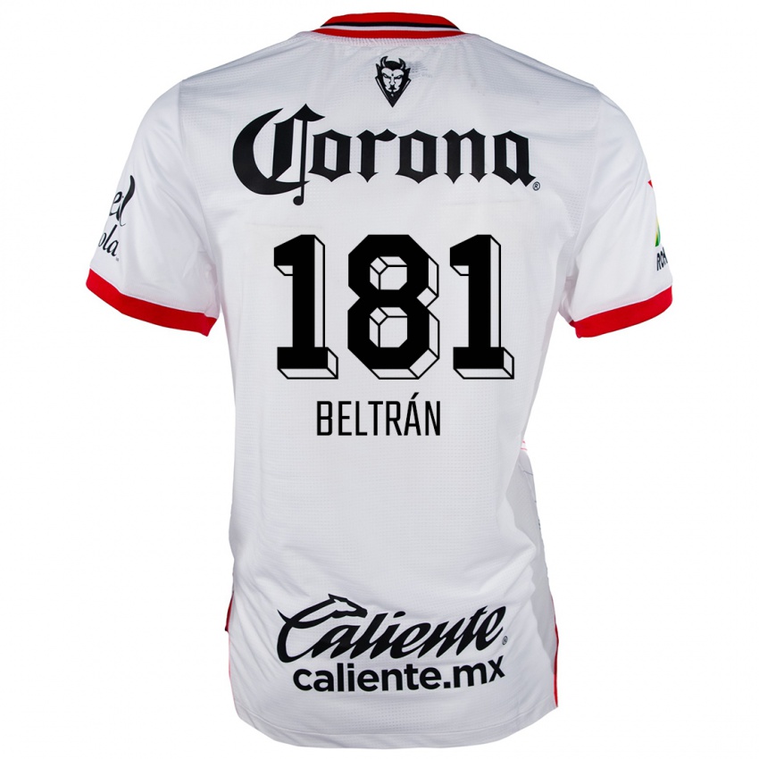 Niño Camiseta Ronaldo Beltrán #181 Blanco Rojo 2ª Equipación 2024/25 La Camisa